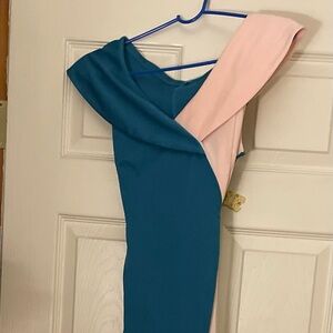 Beautiful tu-toned turquoise and pink dress